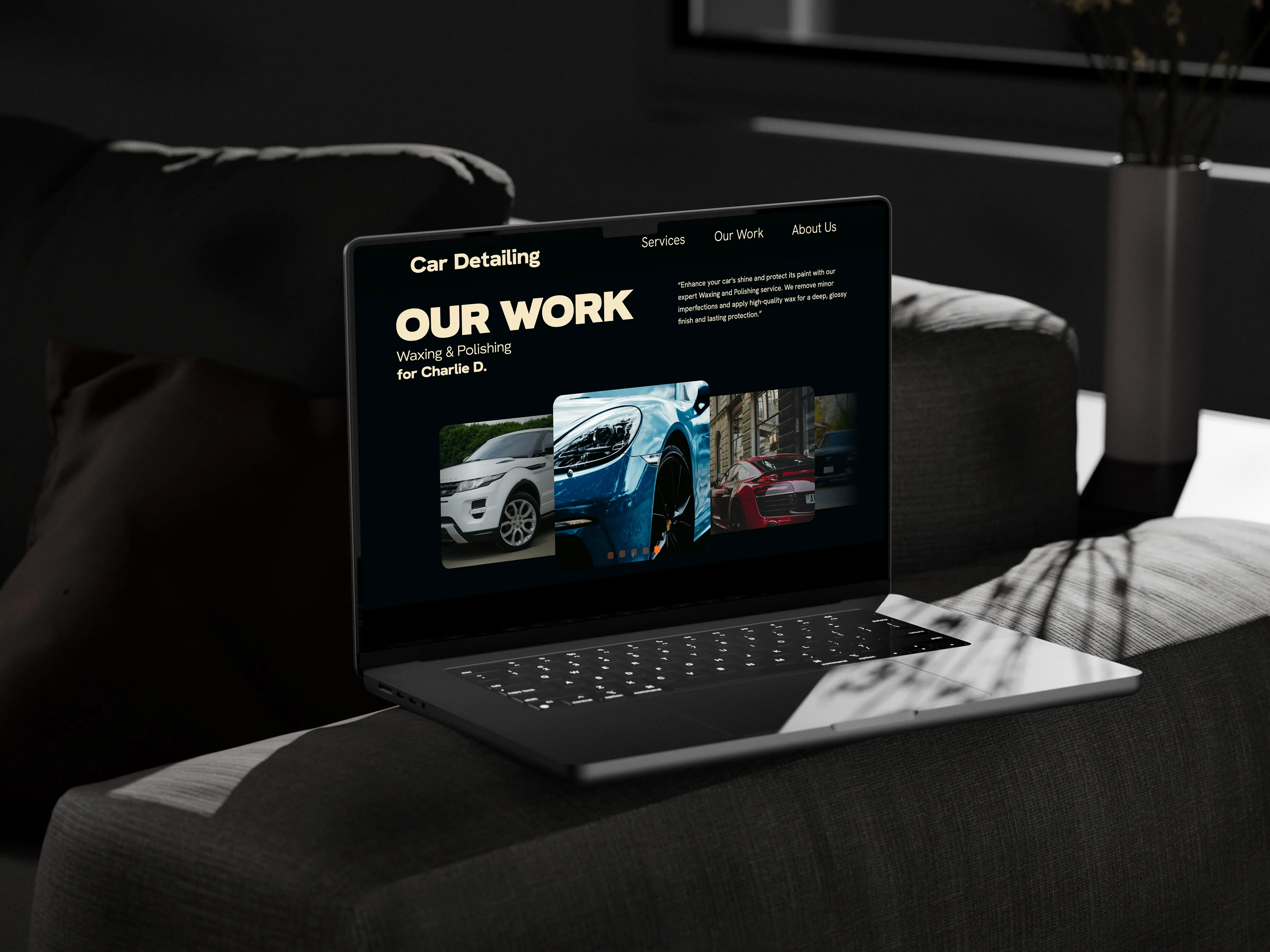 Car Detailing website mockup