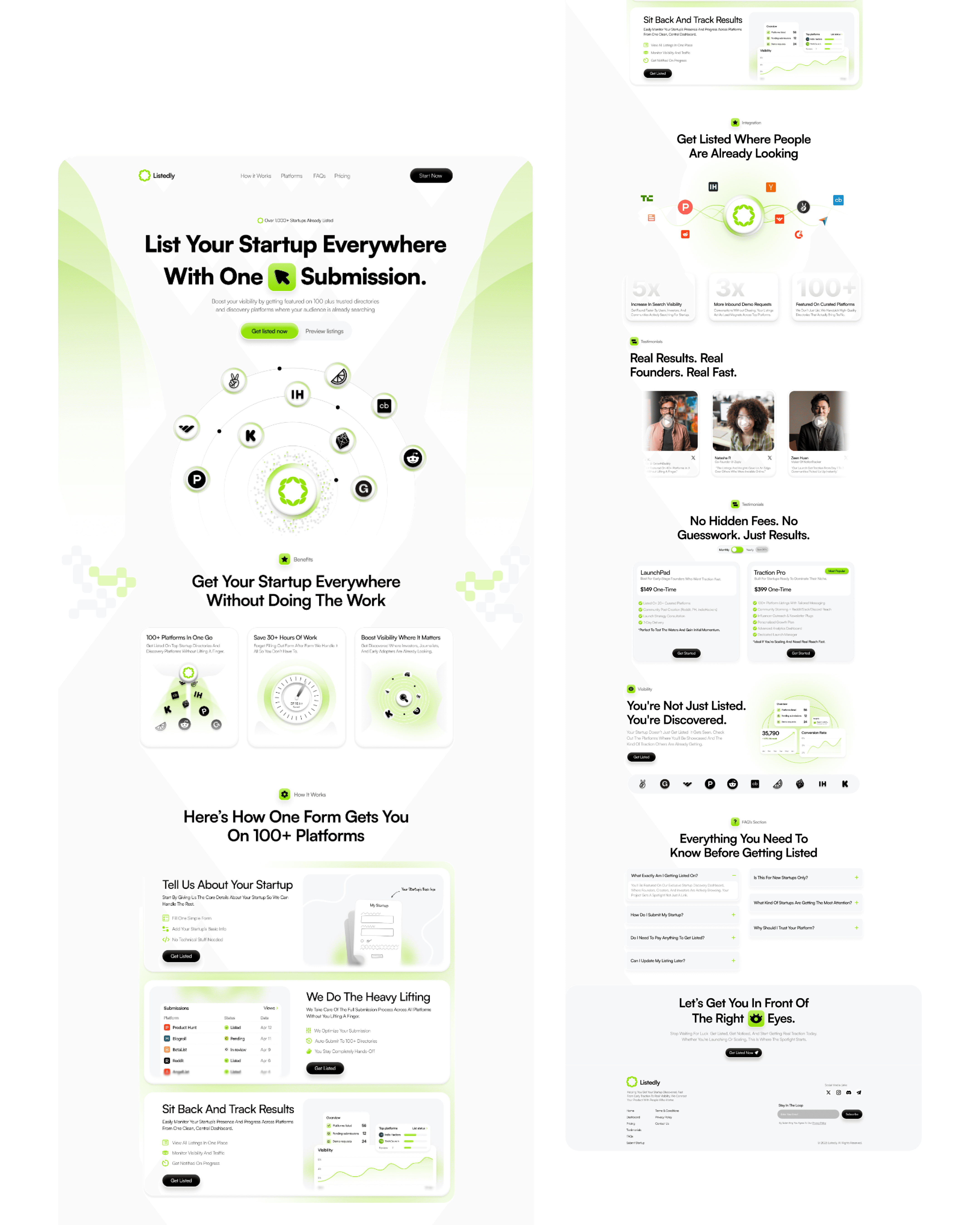 Listedly Full landing Page