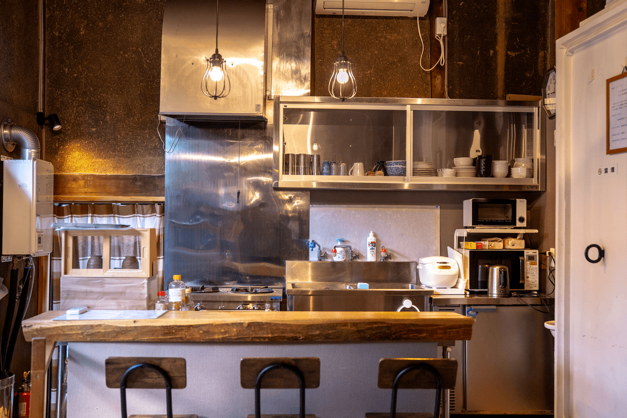 Kitchen facilities at Aomori Kurahaku