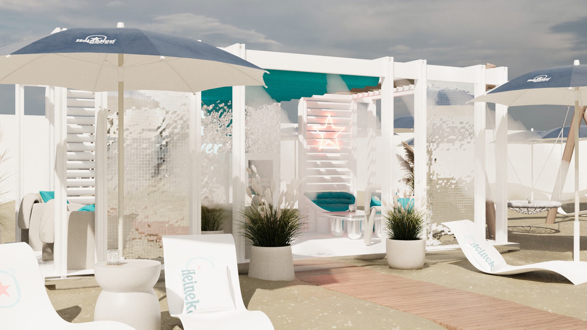Case study cover image for Heineken Silver branded beach zone concept developed by our team