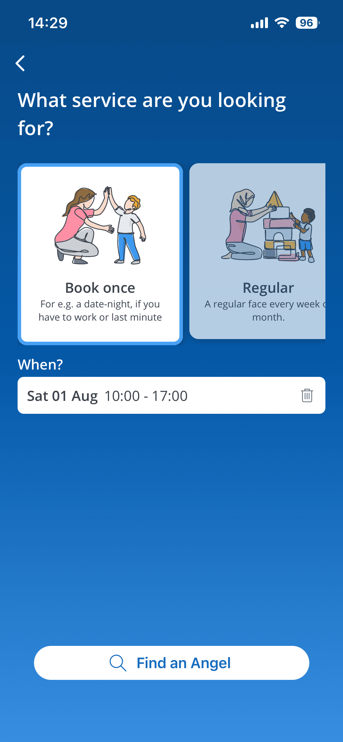 Everything arranged in the app