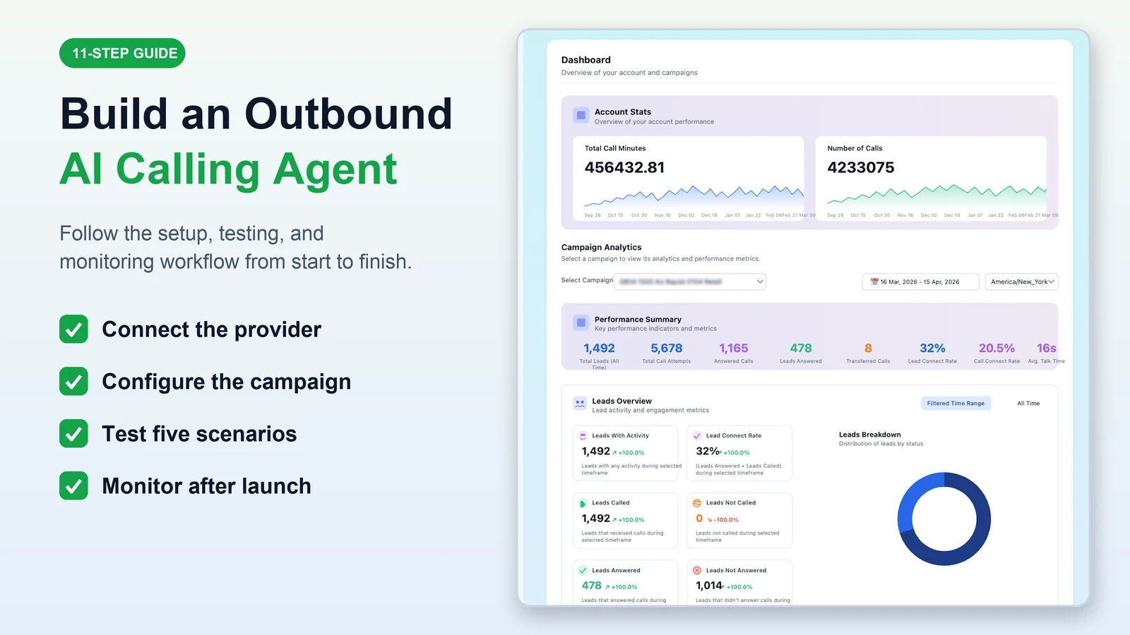 Step-by-step guide to creating an AI agent for outbound calling.