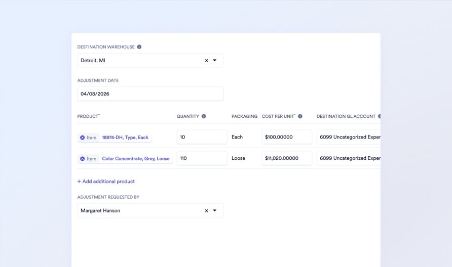 Controller: adjustment audit trail