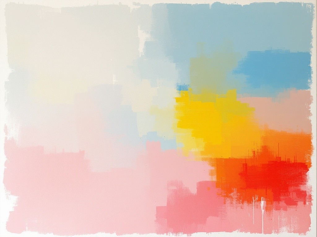 Abstract painting with pastel colors