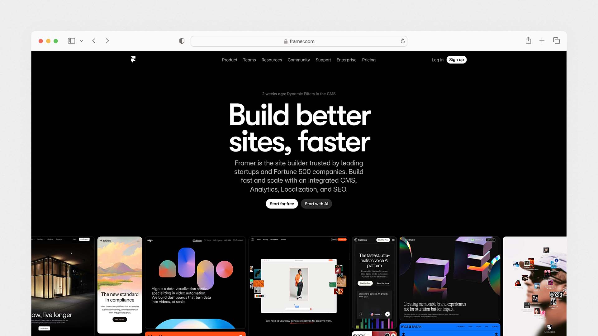 Framer — Best AI Builder for Designers and Creatives