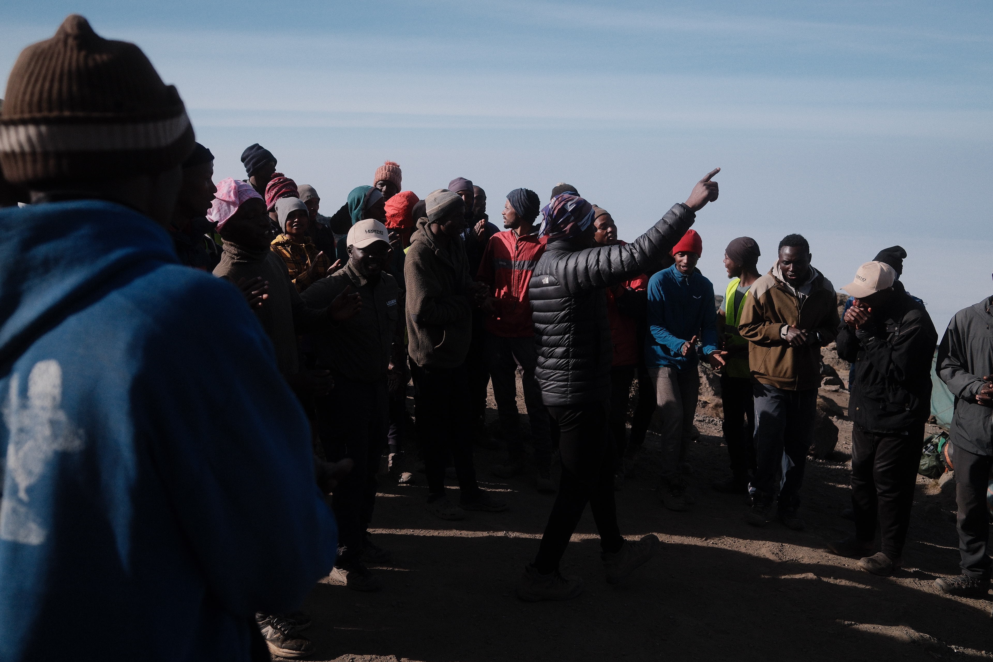 Legend Expeditions guides and porters on the Lemosho route, supported to KPAP welfare standards