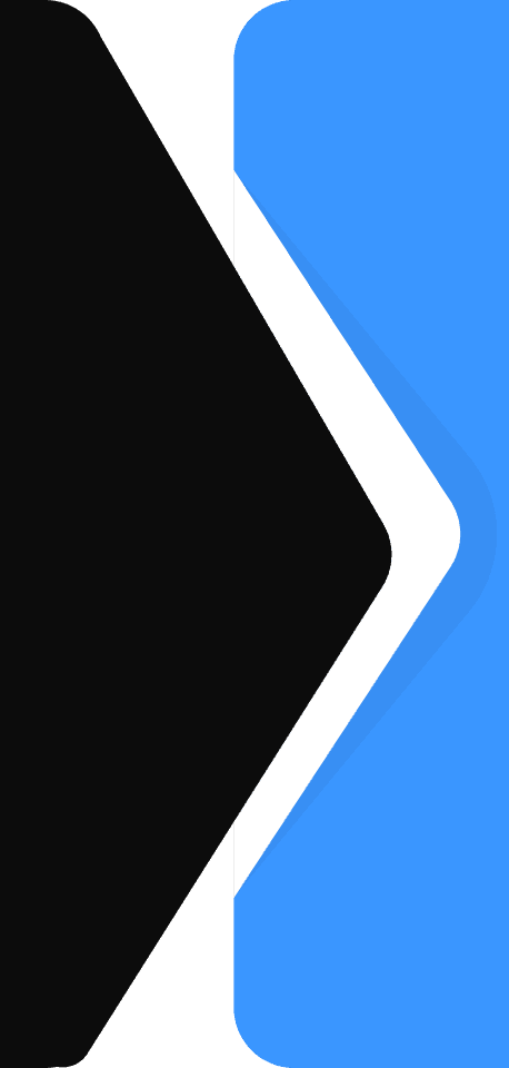 Um símbolo gráfico de seta apontando para a direita, com um contorno azul sobre um fundo preto.