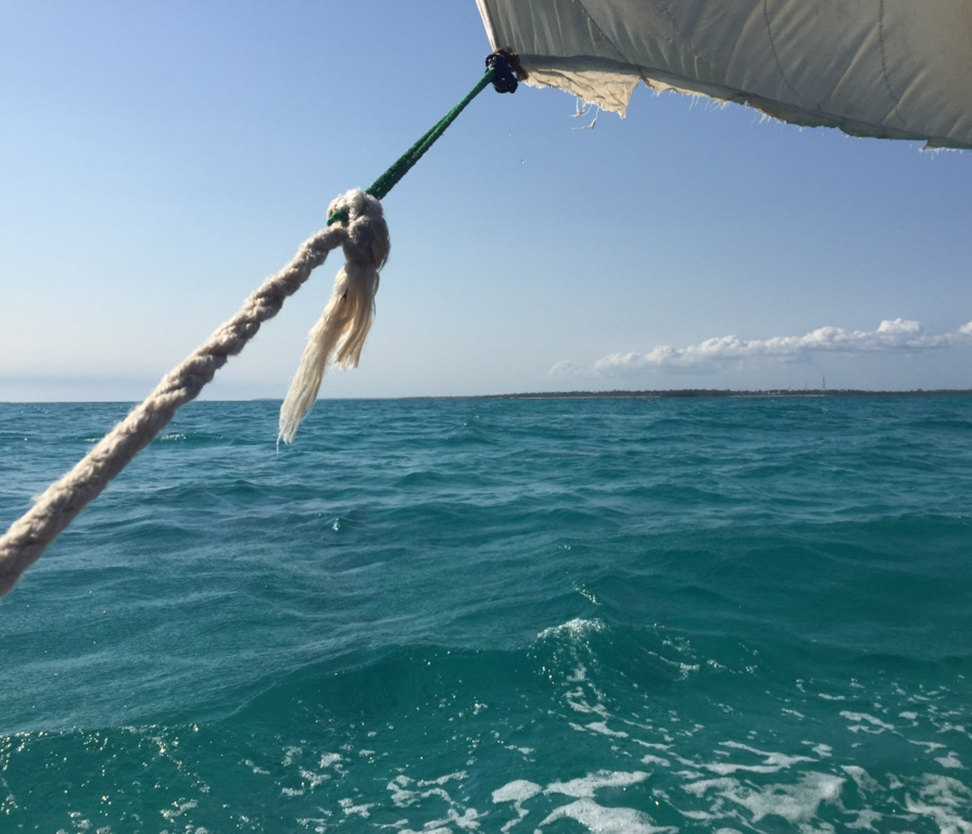 View of the Indian Ocean from a Dhow.