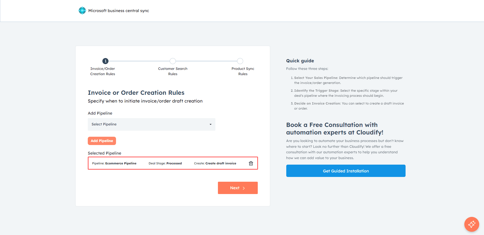 Create Invoice/Order Sync Rules