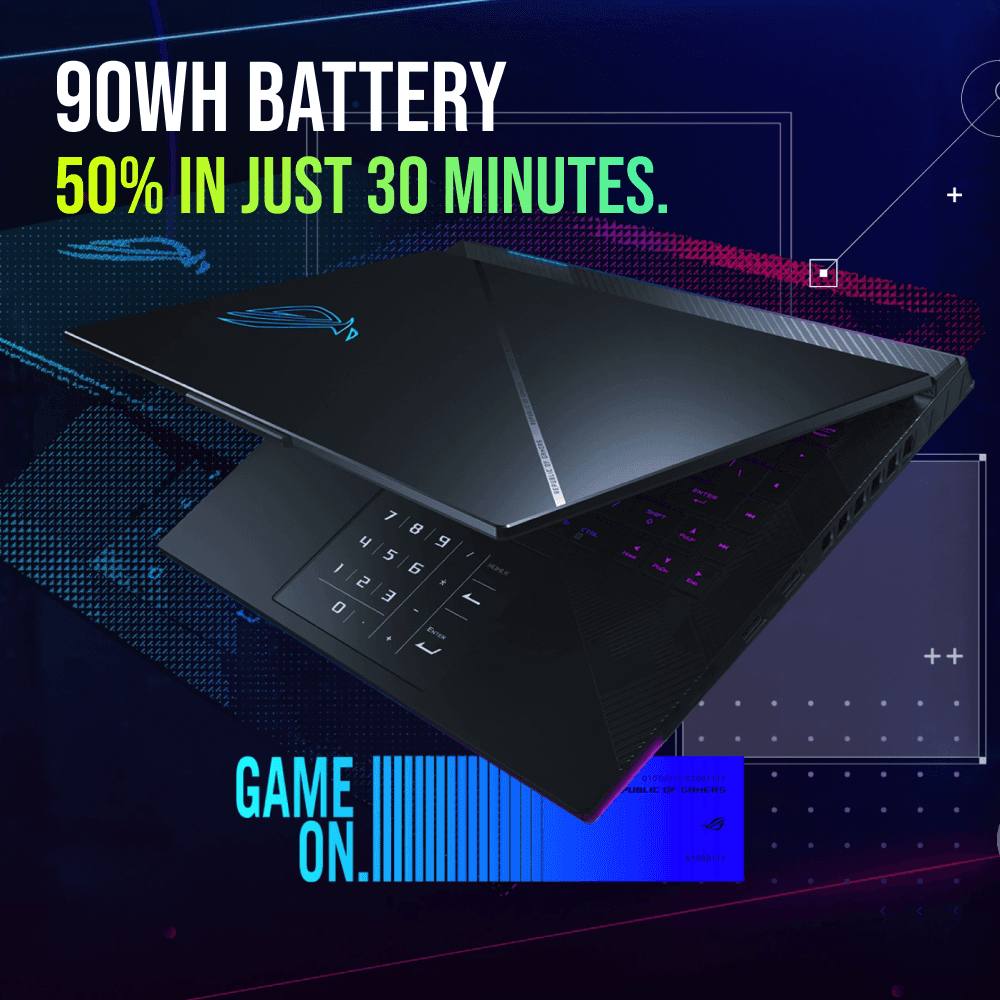 ASUS ROG Strix Scar 16 (2024) featuring 90Wh battery, charges 50% in just 30 mins