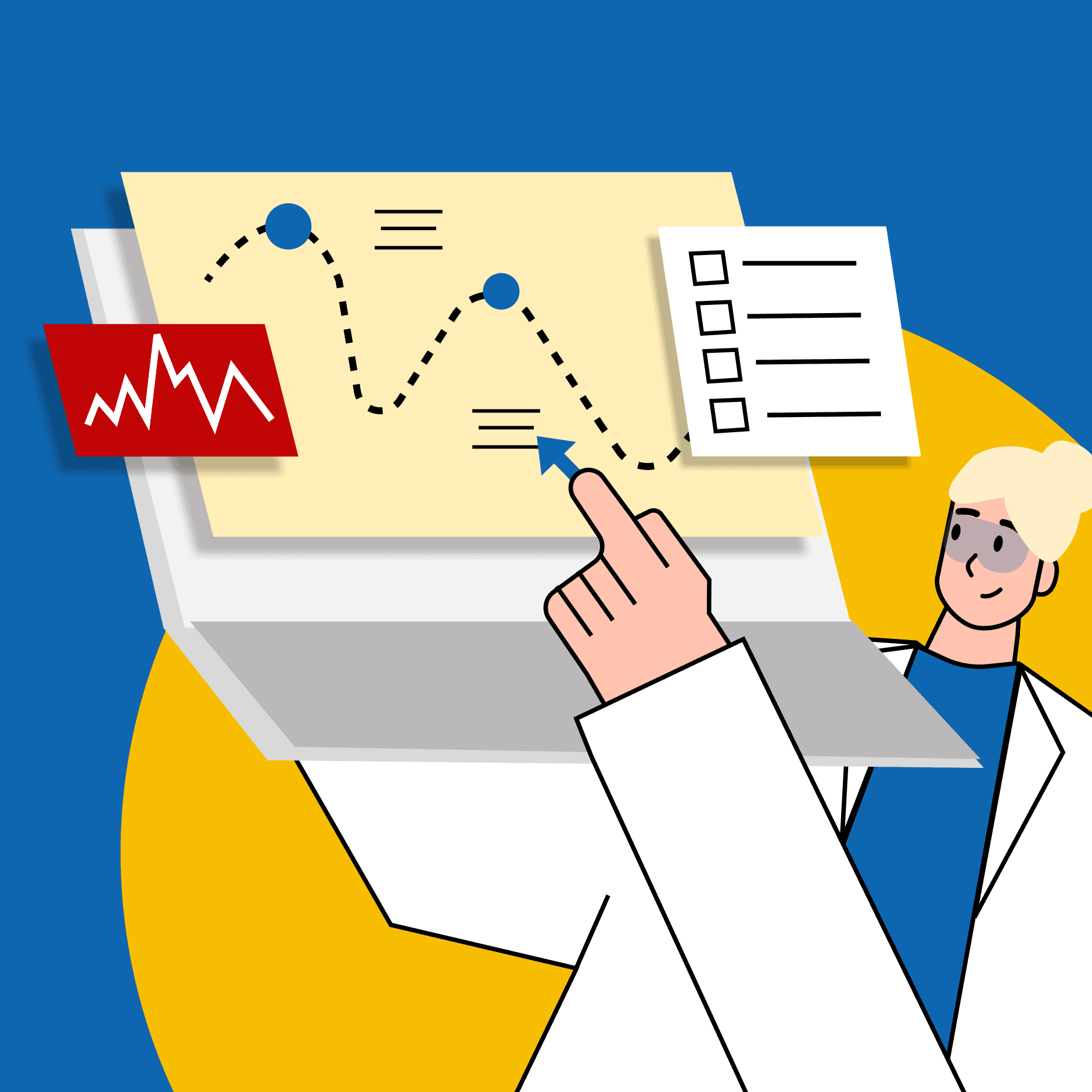 Illustration representing a B2B enablement and systems marketing service, focused on processes, tools, and operational alignment.