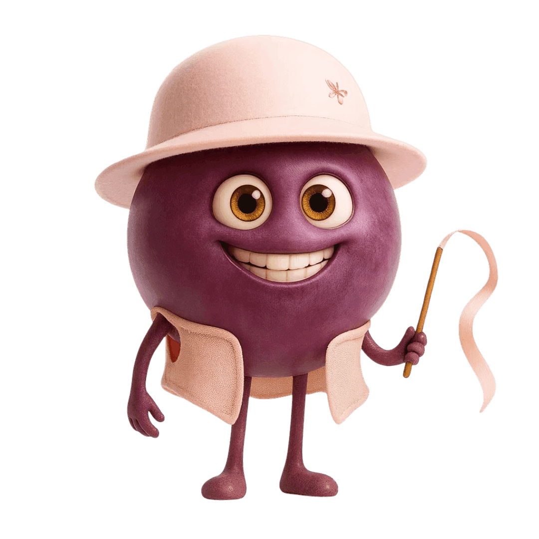 Rufete grape berry illustration for wine education.