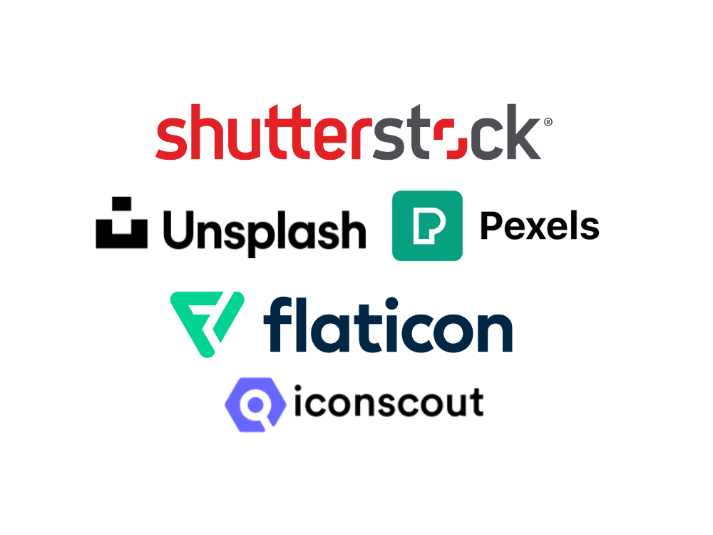 a collage of icons website where you can find stock photos and videos
