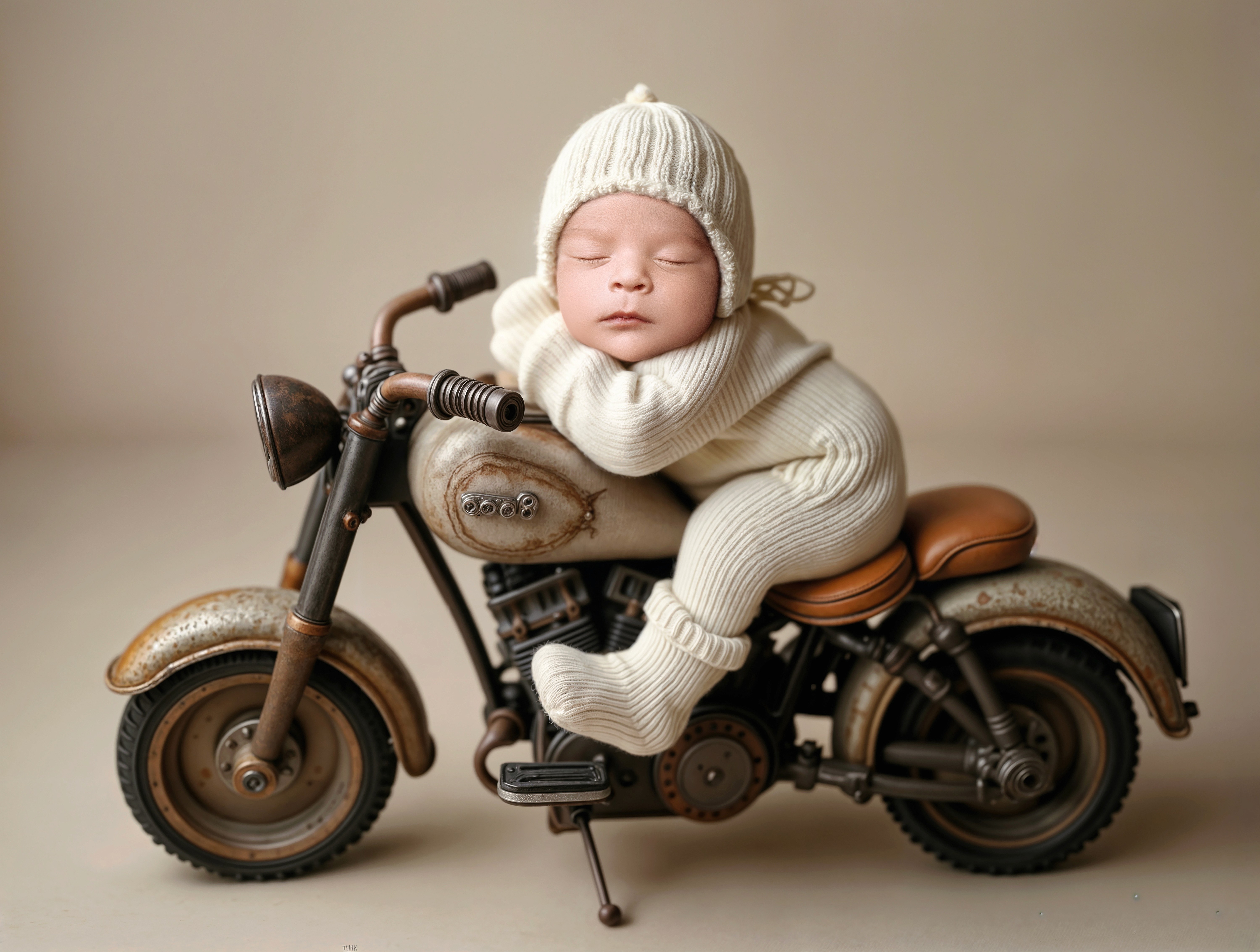 Newborn photography in Bloom N’ Baby Studio — cozy setup with soft blankets and warm tones.
