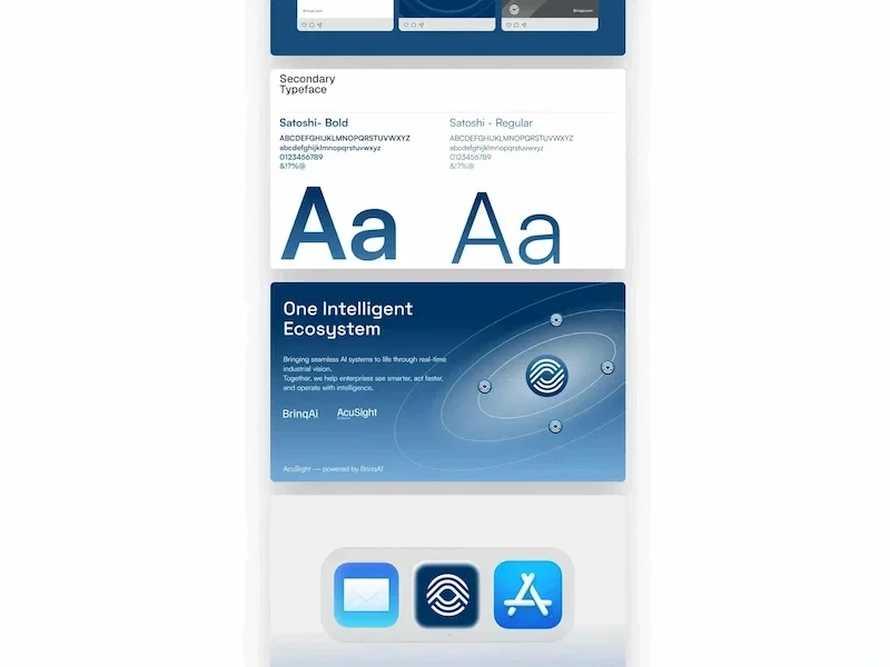 Scalable visual identity system components created by Bright Studios