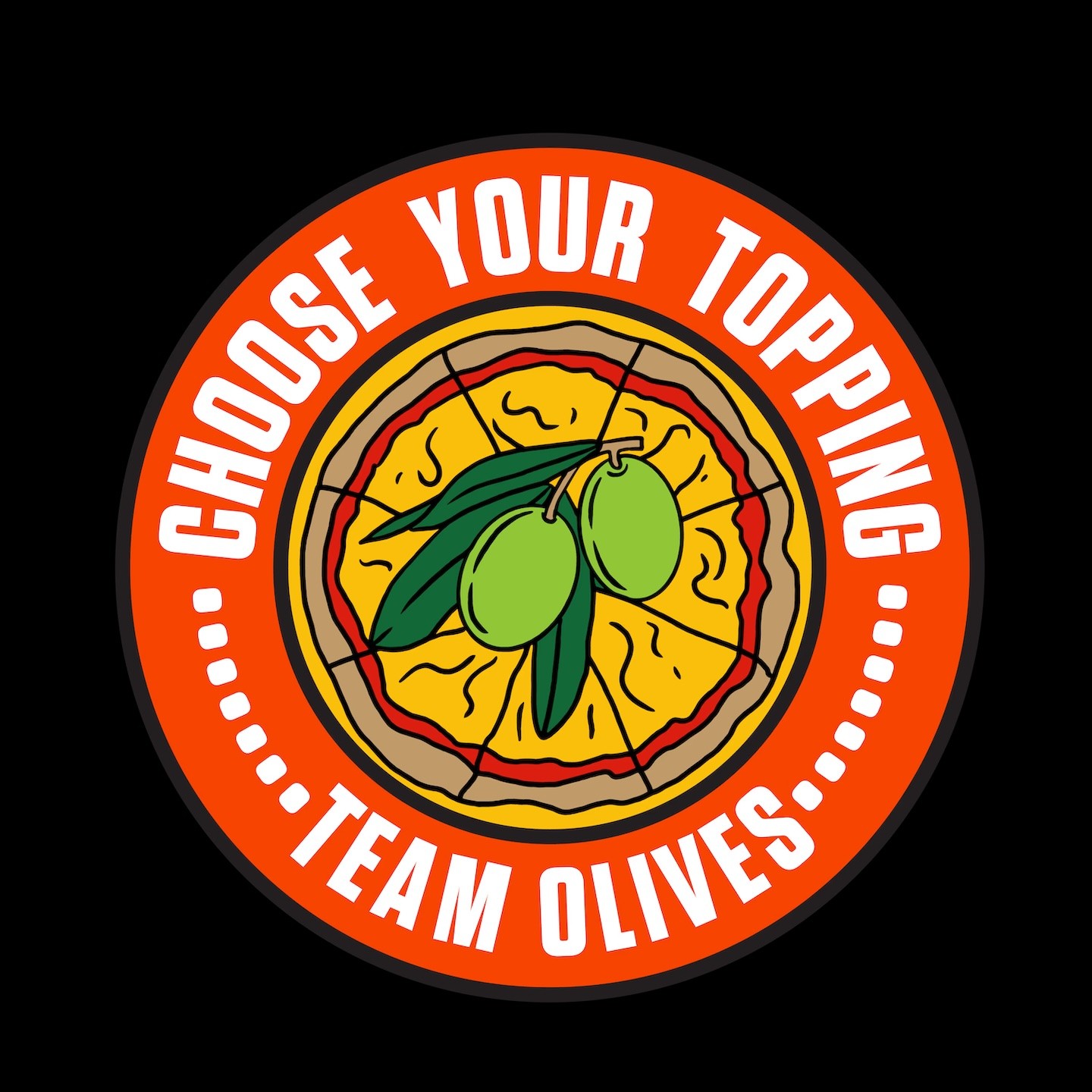Banza Pizza Swag Design Badge Olives