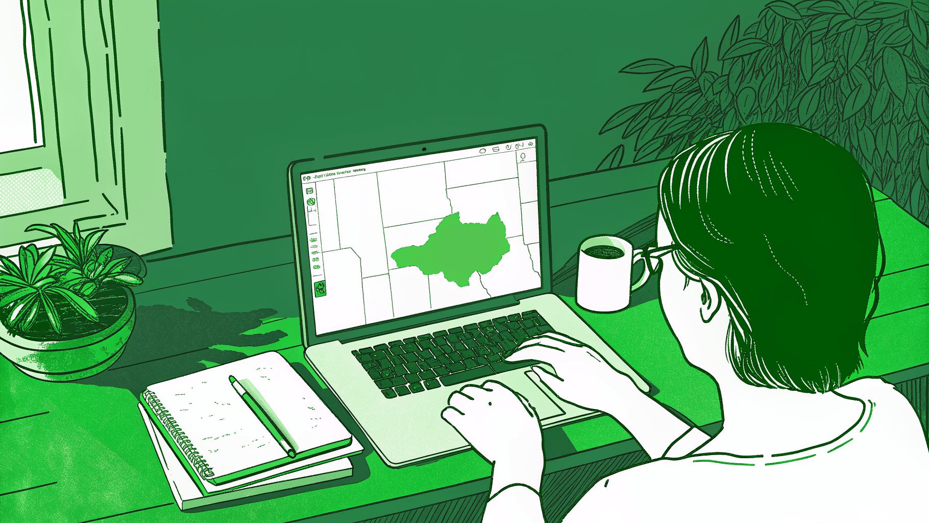 Person searching deceased relative's unclaimed money across multiple state databases on laptop
