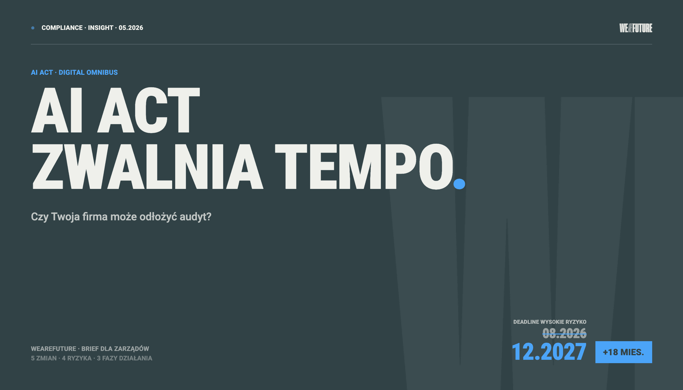 AI Act zwalnia tempo - brief WeAreFuture