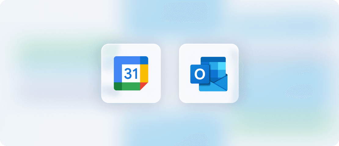 Google and Outlook calendar logos