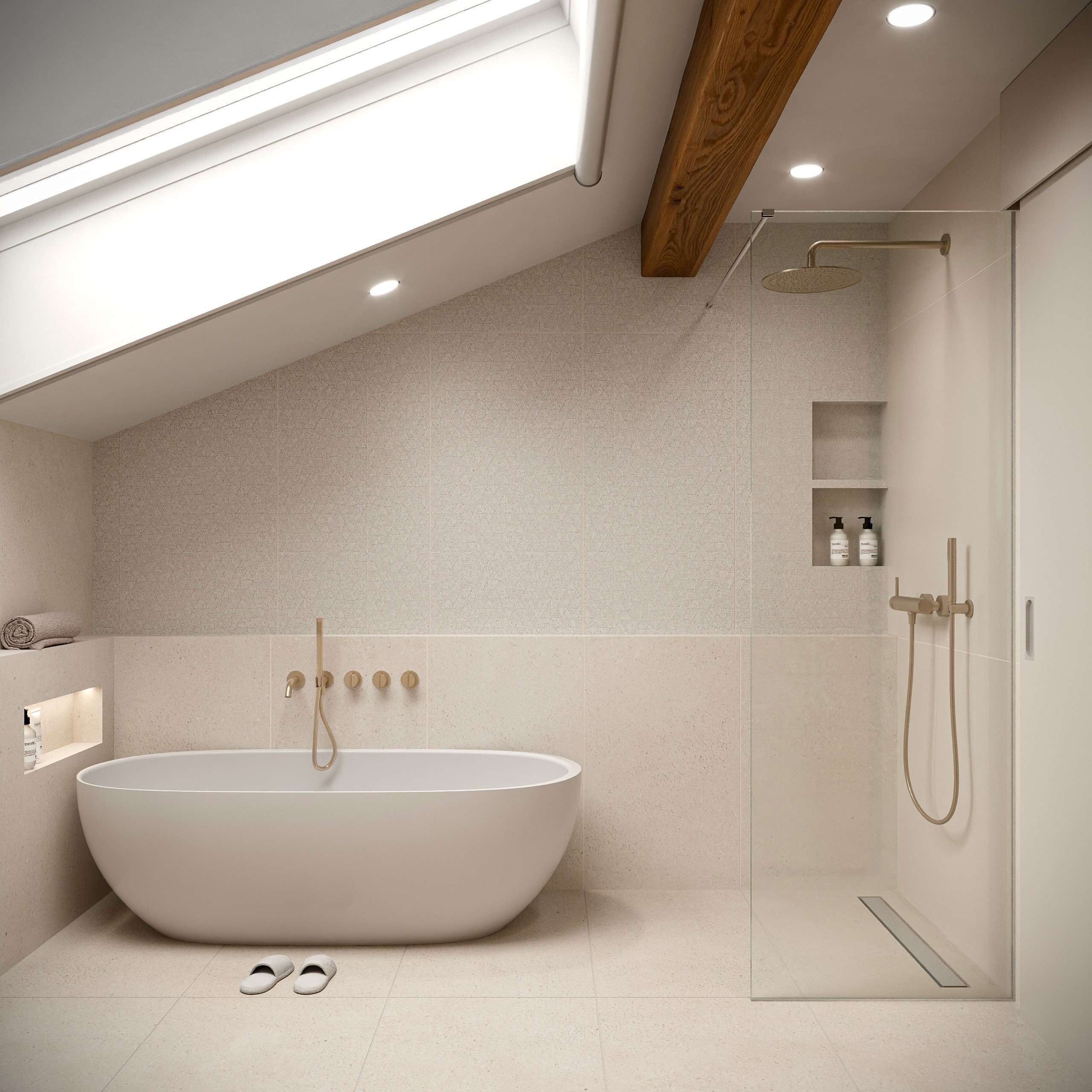 Bath and shower design concept for a private bathroom in Lausanne, Switzerland