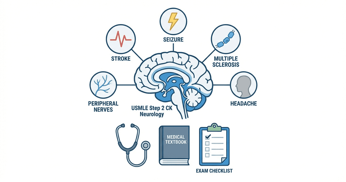Cover: How to Study Neurology for USMLE Step 2 CK 2026: High-Yield Topics, Clinical Vignette Strategy and Exam Checklist