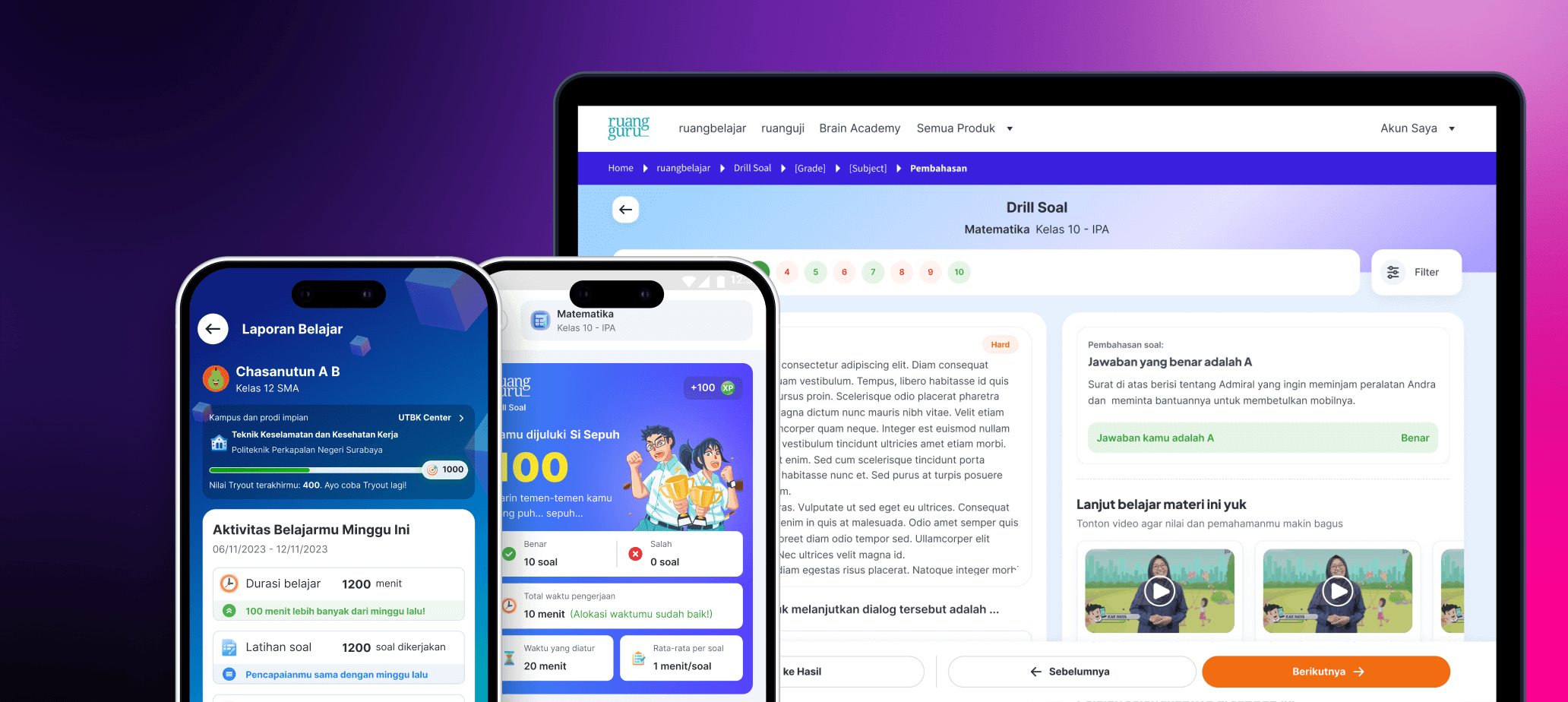 Cover image for Ruangguru Learning Report System product design case study by Jodith Valerie