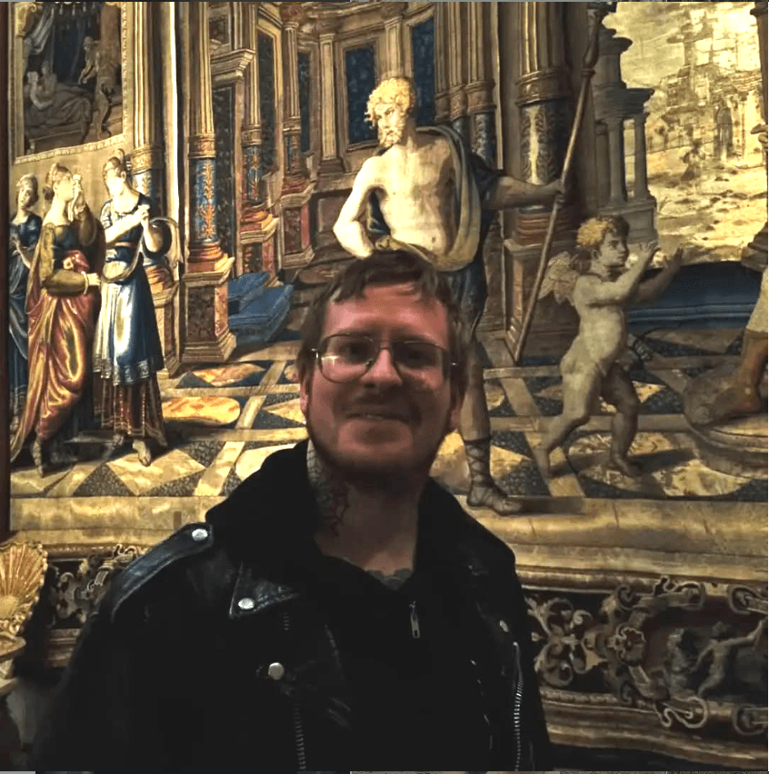 a person wearing a baseball cap