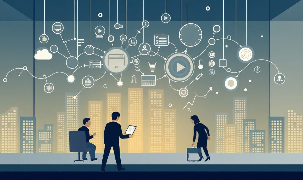 CTO outsourcing decision framework illustrated as connected systems and partners