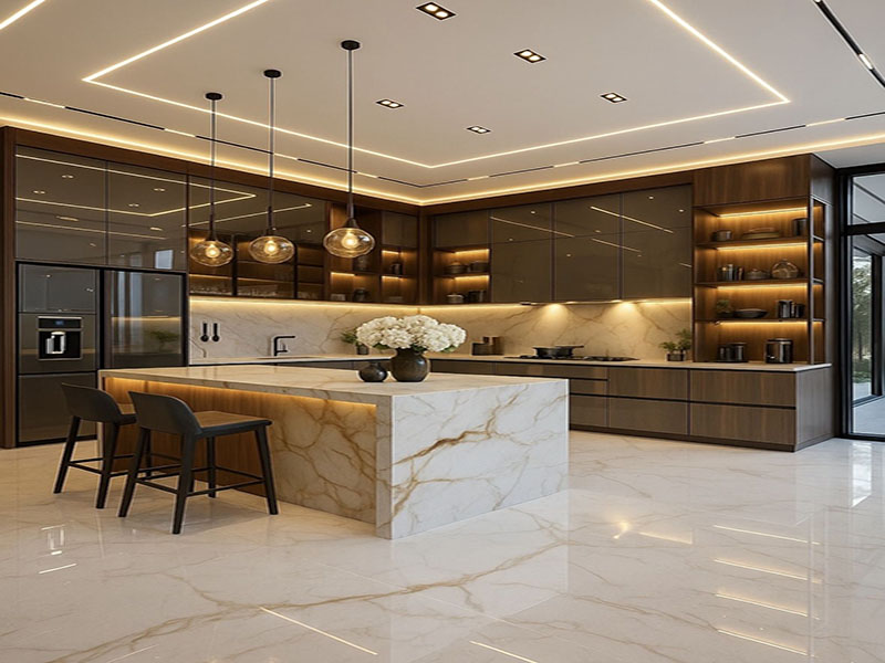 Modern luxury kitchen at Greenz by Danube. Schedule a premium property tour with our team.