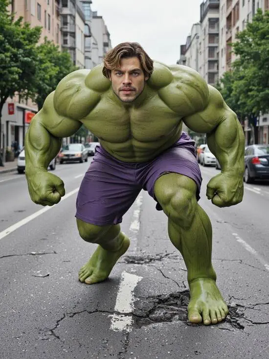 AI superhero generator Hulk