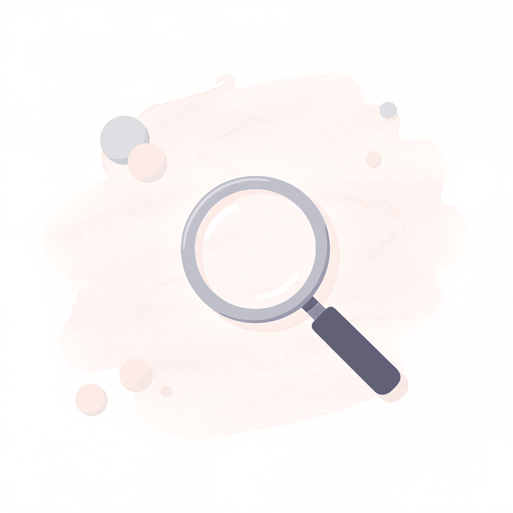 Magnifying glass icon representing error detection and analysis