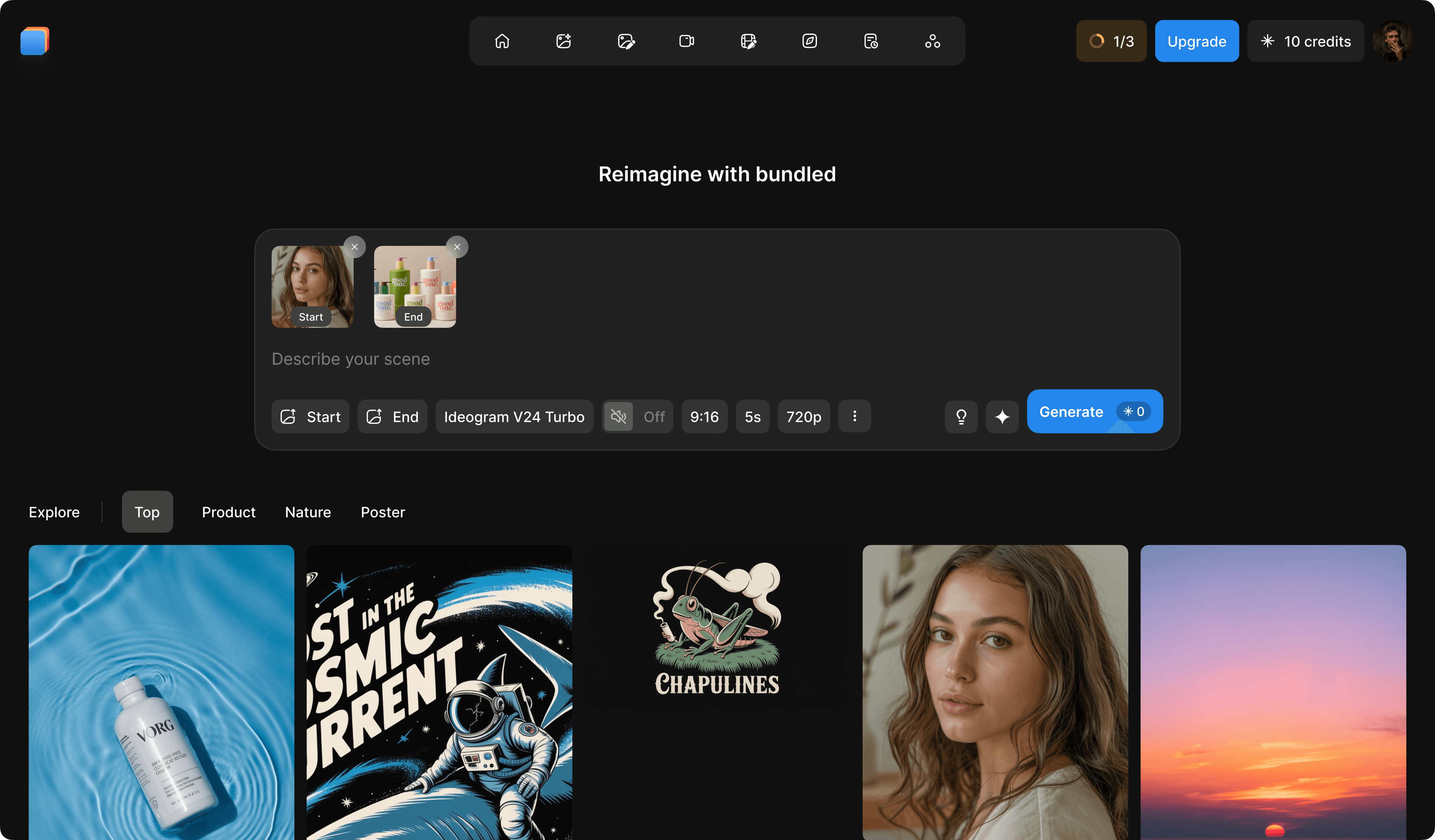 Image/video generator with chat interface