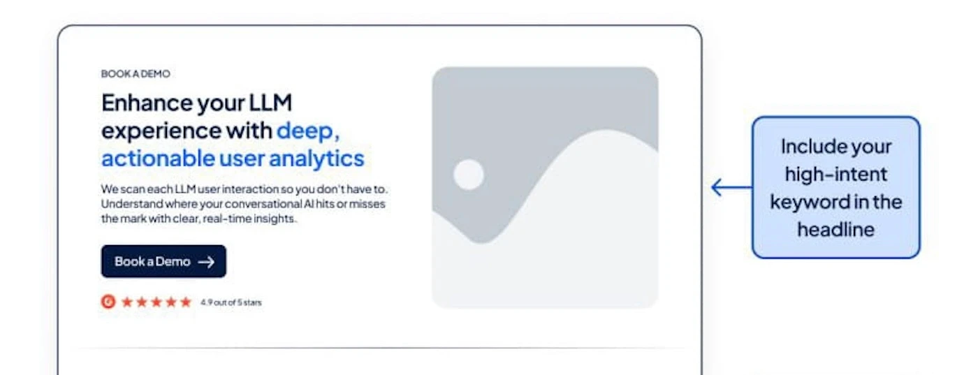 Image showing example of a hero section of a landing page