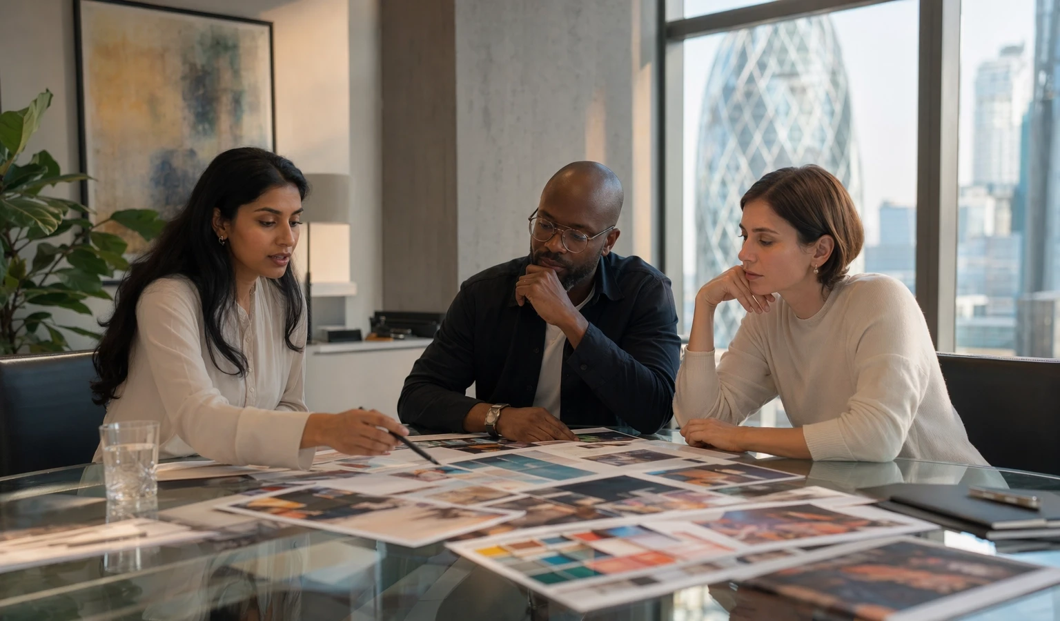 three diverse marketing professionals