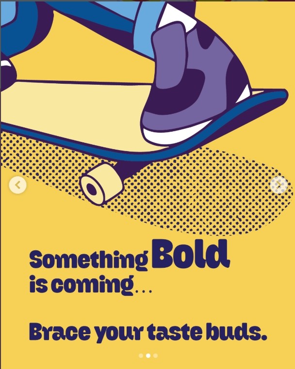 Top view of coffee can mockup with bold black typography on white background