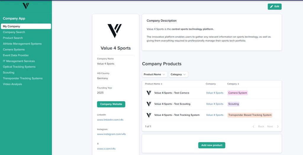 Sports technology platform for vendors