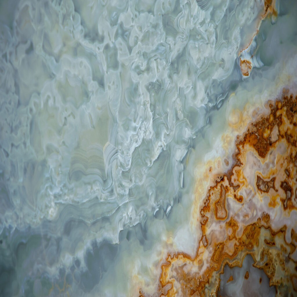 Fantasy Blue Onyx surface with play of colors