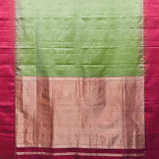 Pastel Green Silk Saree With Jasmine Zari Motif