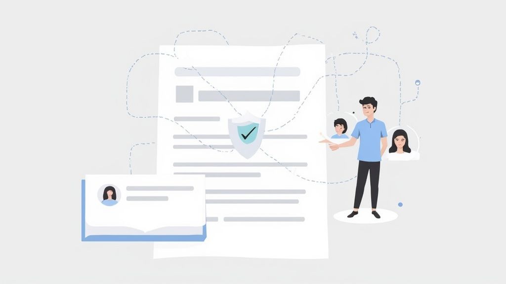 A lock icon superimposed over a blurred image of a Zoom meeting, symbolizing security.