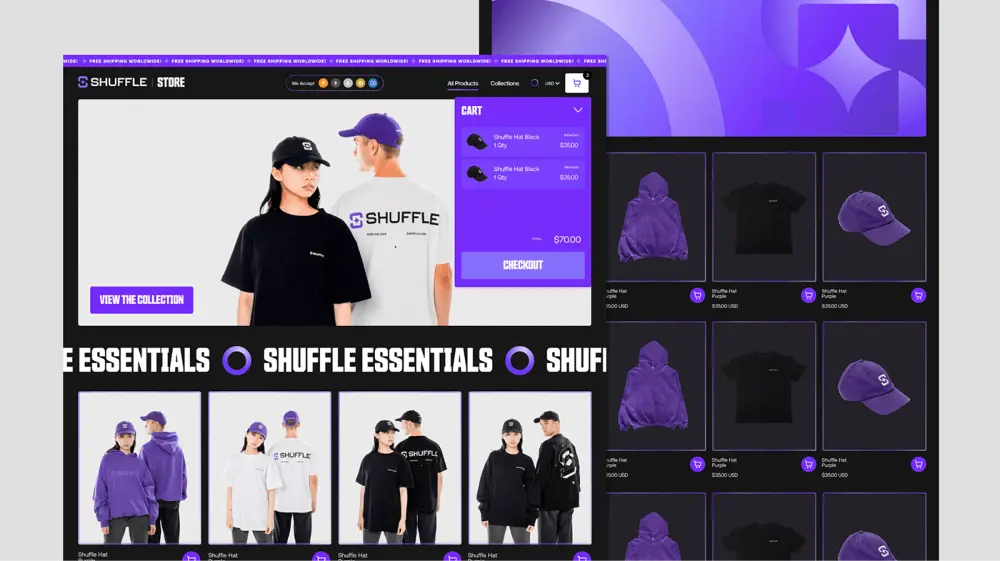 shuffle store web design shot