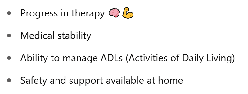 Who determines discharge?
