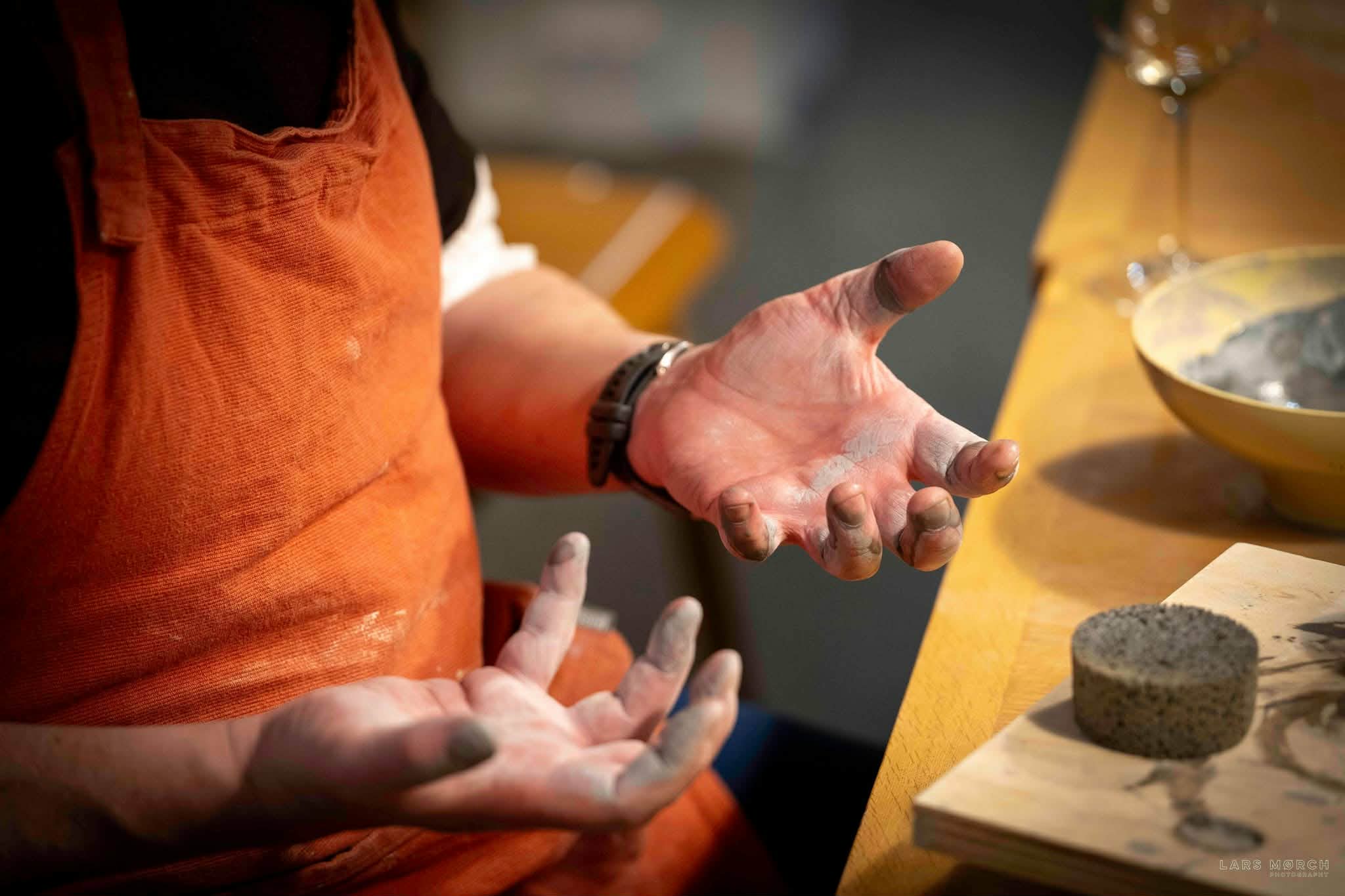 working with clay at Lervaerk