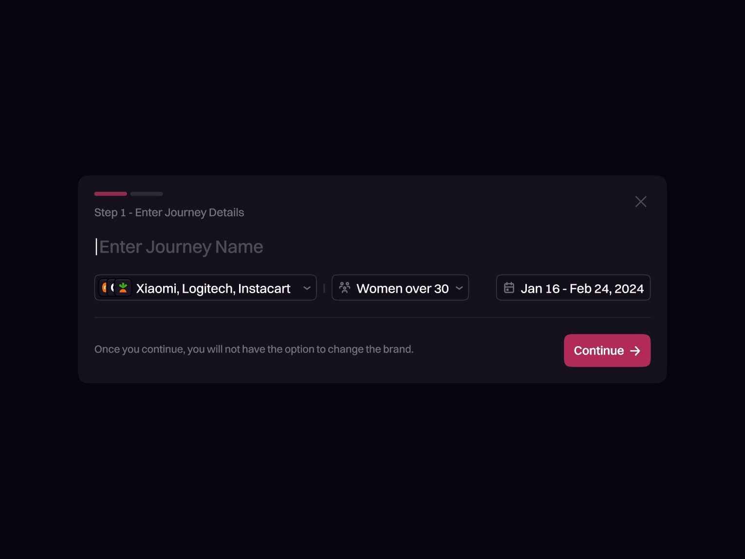 stopchurn journey creation ui design