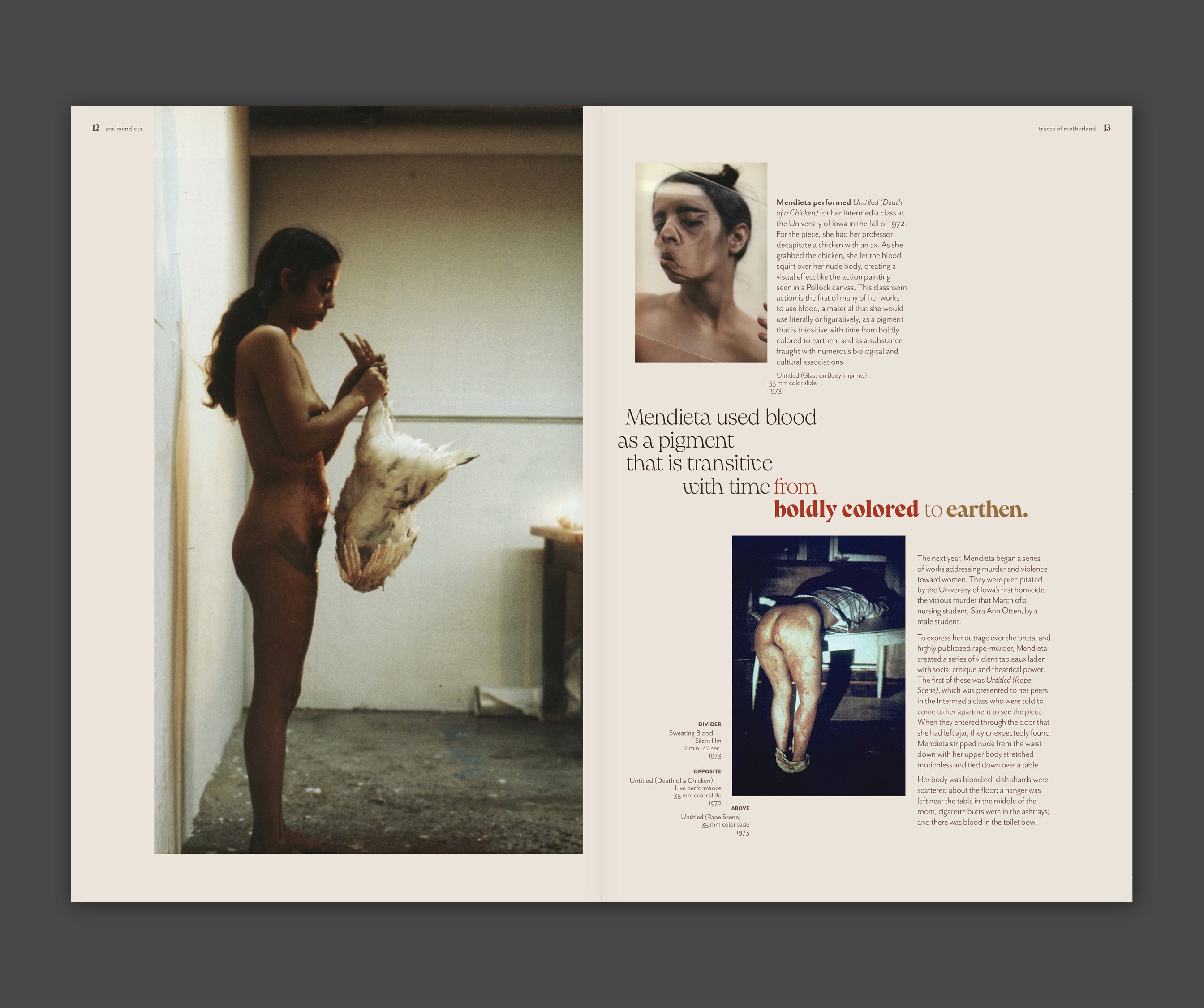 Book spread sample, utilizing contrasting type and indentation to create island-like forms with text rags around images.
