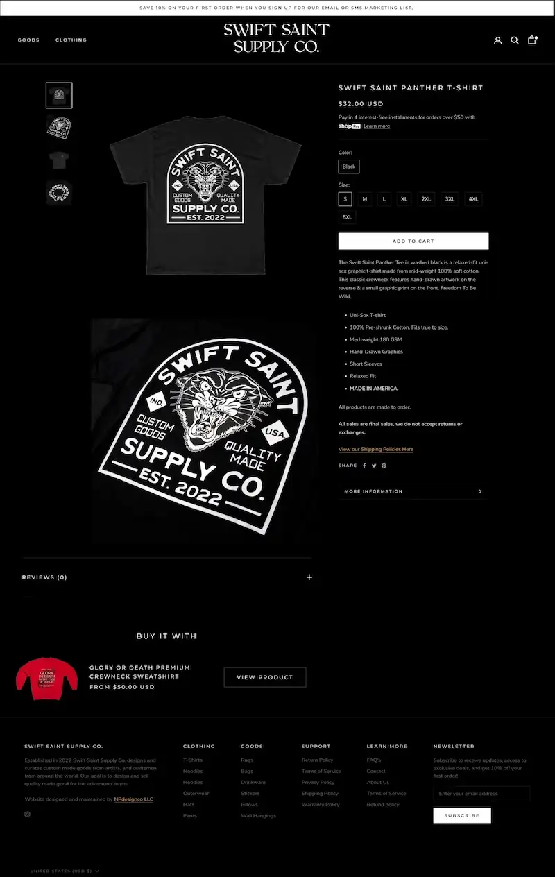 Seven Barrels Website Redesign 2021 Product Page