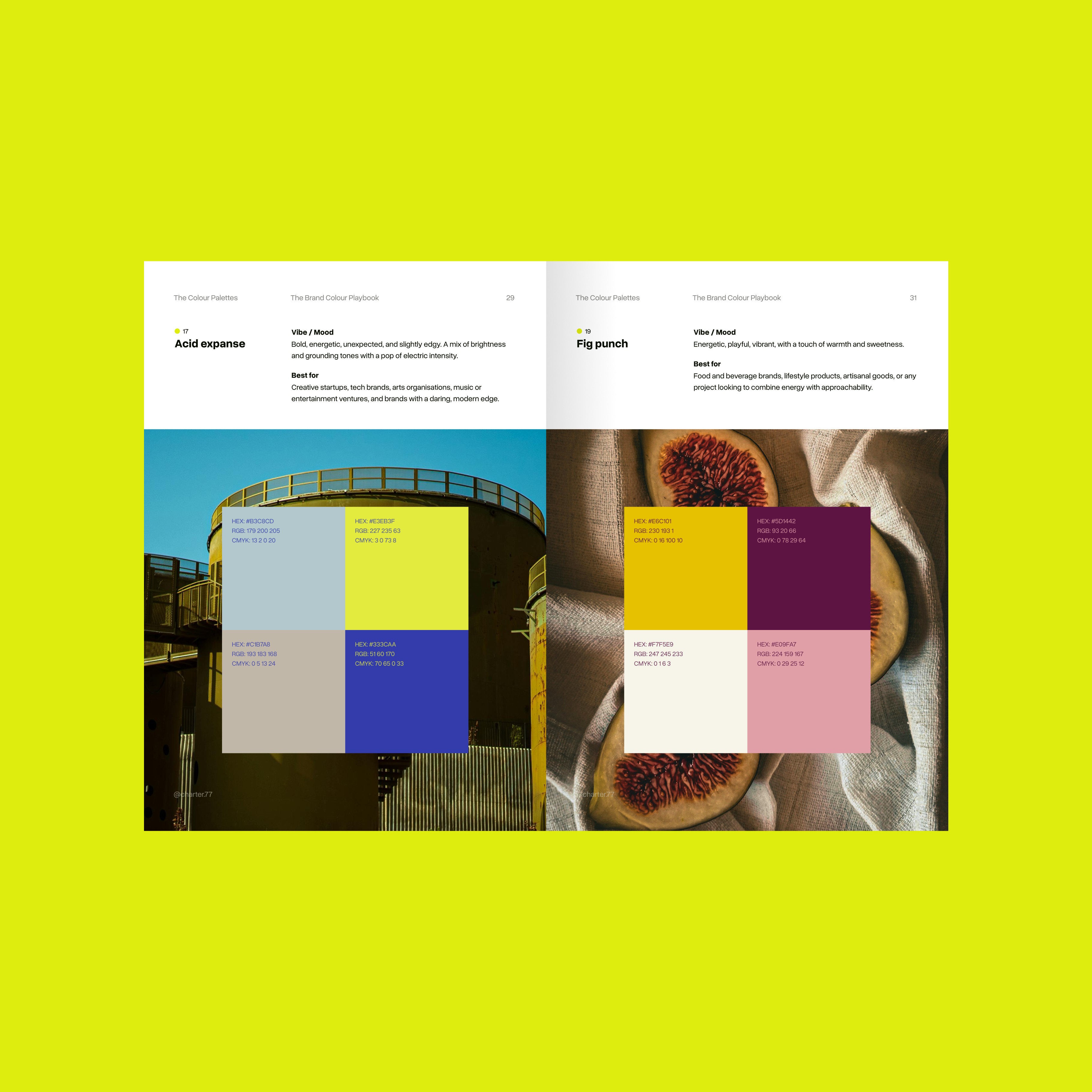 Colour playbook page examples