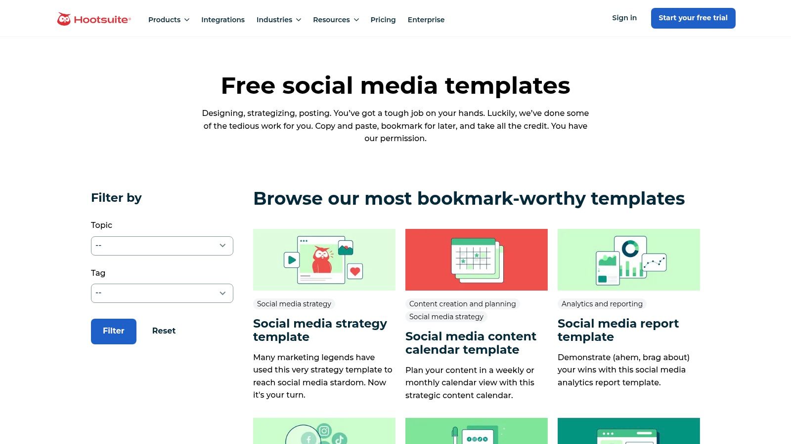 Hootsuite – Social Media Audit Template