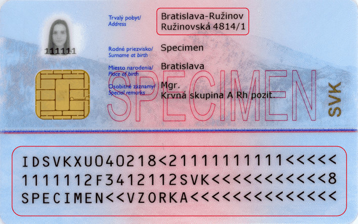 Občiansky preukaz zadná strana