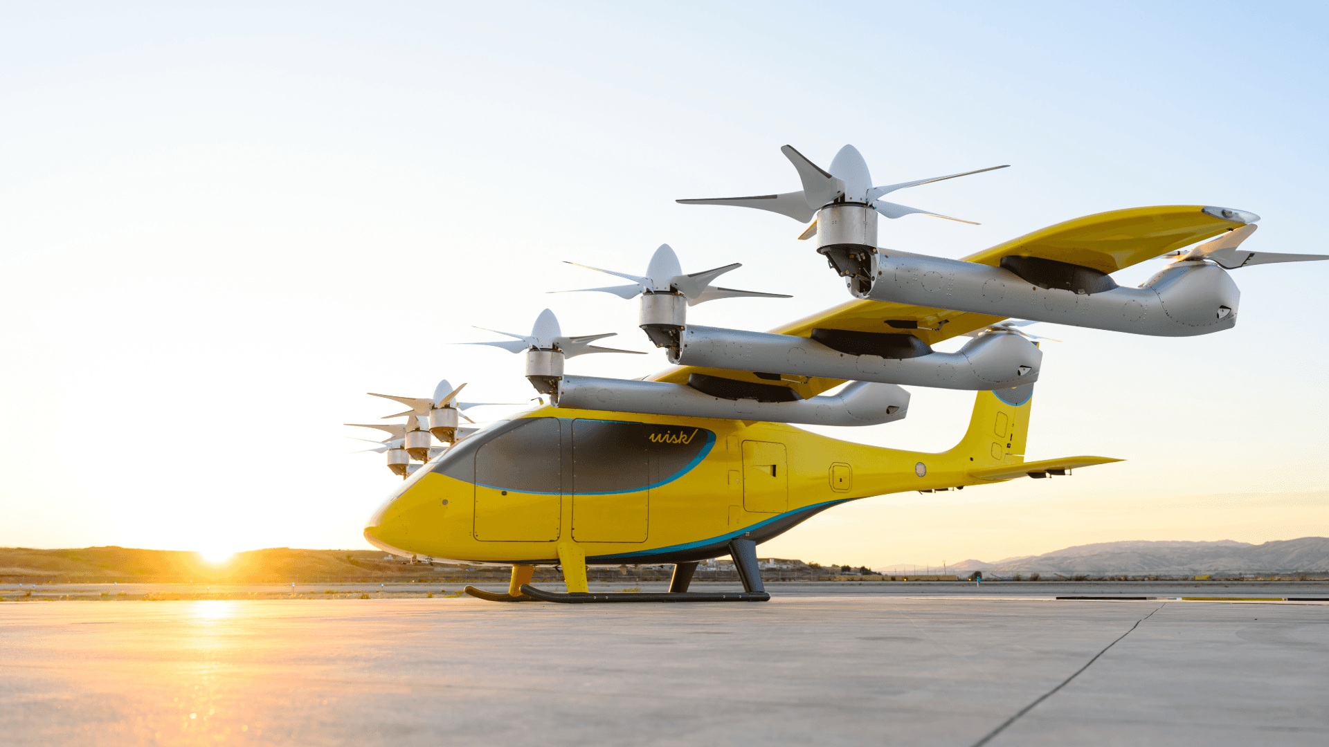 Gen 6 yellow evtol aircraft