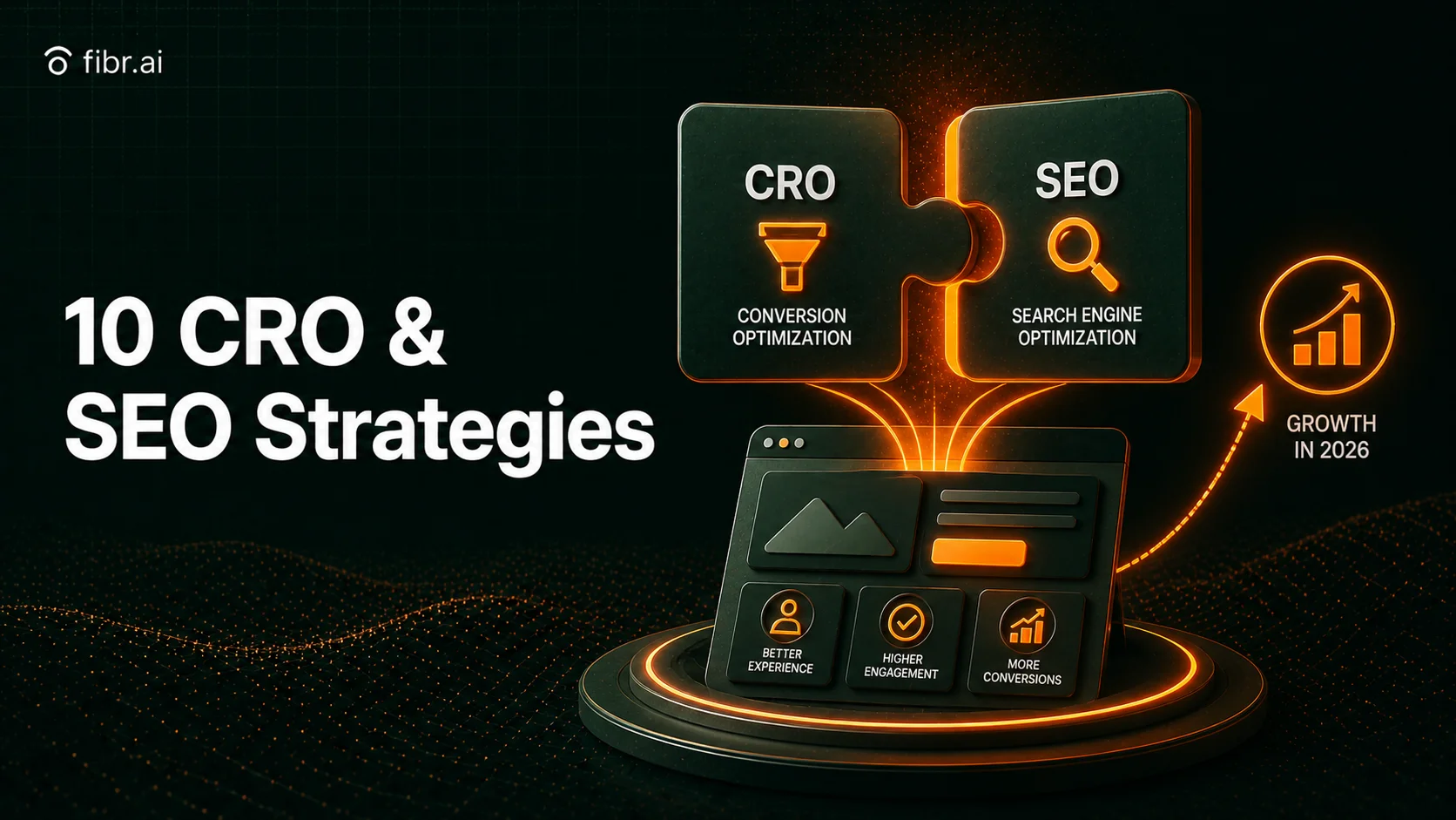 CRO and SEO strategies visualization showing search-driven traffic connecting with optimized user experiences, highlighting alignment between visibility, engagement, and conversion growth.